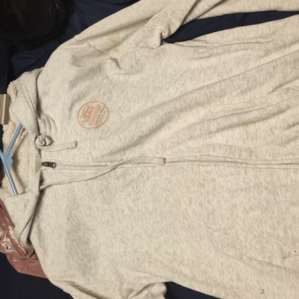 Vans Light Gray Hoodie with Logo - Picture 2 of 4
